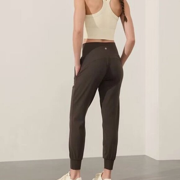 Athleta Salutation High-Waisted Joggers Truffle Brown  Size L - Picture 13 of 16